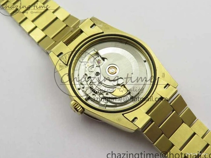 0503 Day-Date 36mm 128235 YG Crystal BP Best Edition Gray MOP Crystal Marker Dial on YG President Bracelet A MultiPurpose 2675